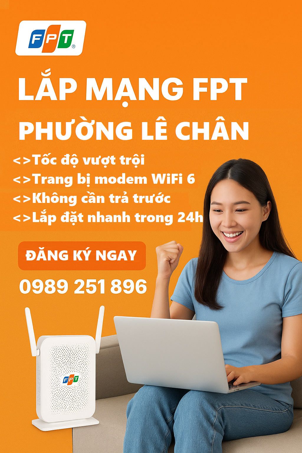 Lắp mạng FPT phường Lê Chân