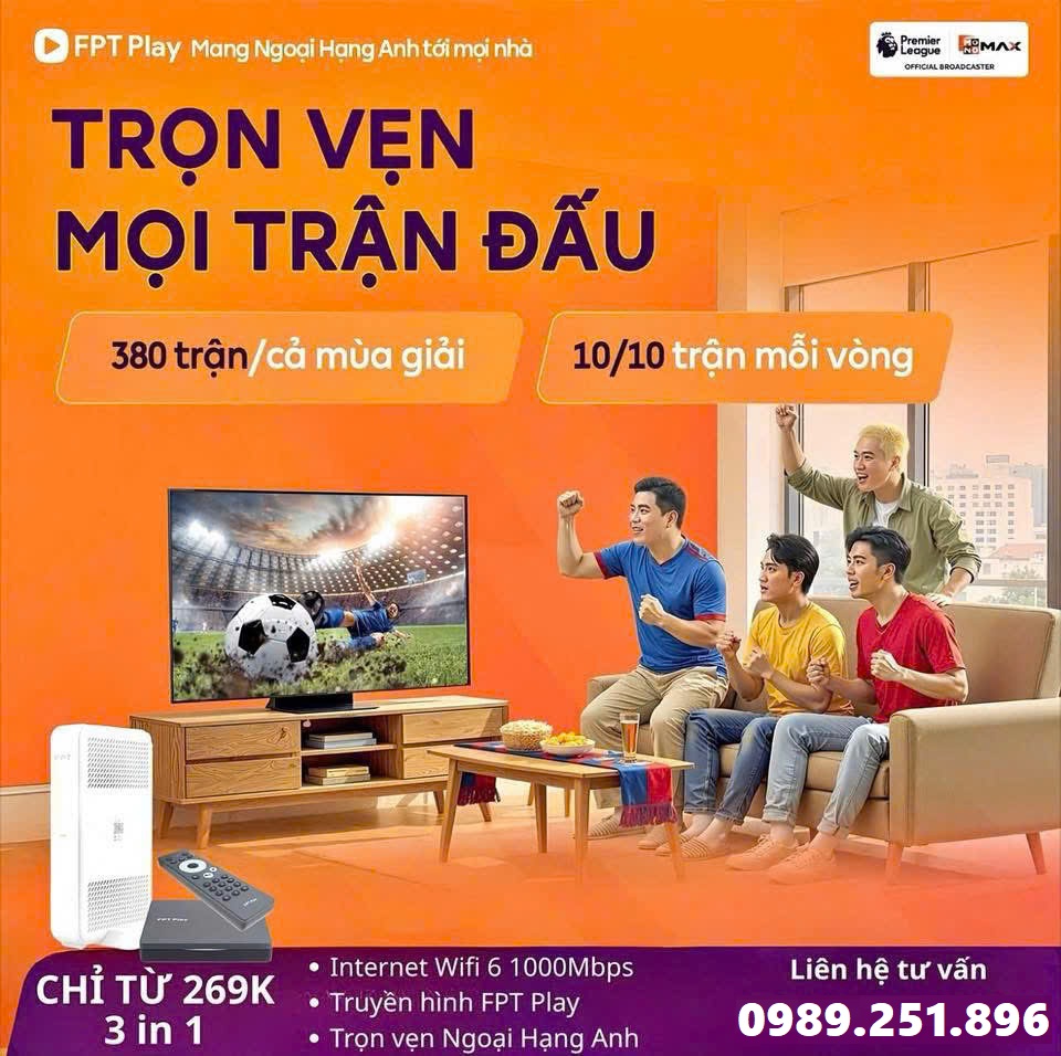 Đăng ký FPT Play VVIP xem Ngoại hạng Anh