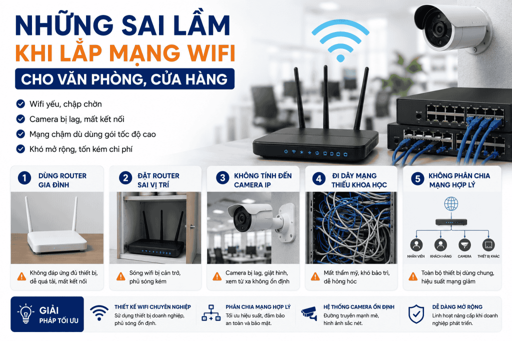 Những Sai Lầm Phổ Biến Khi Lắp Mạng Wifi Cho Văn Phòng, Cửa Hàng