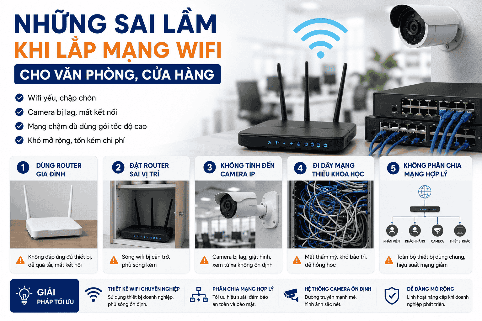 Những Sai Lầm Phổ Biến Khi Lắp Mạng Wifi Cho Văn Phòng, Cửa Hàng
