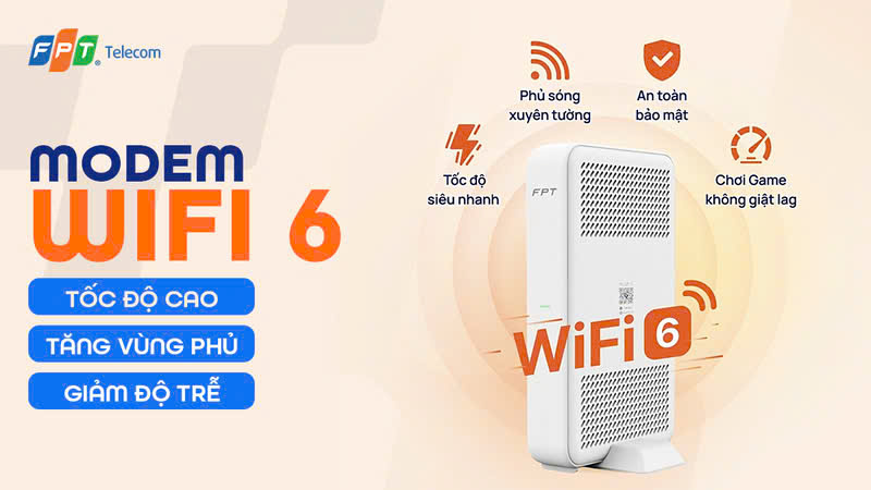 Modem WiFi 6 FPT tốc độ cao phủ sóng rộng